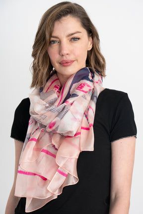 Peach Diamond Print Scarf