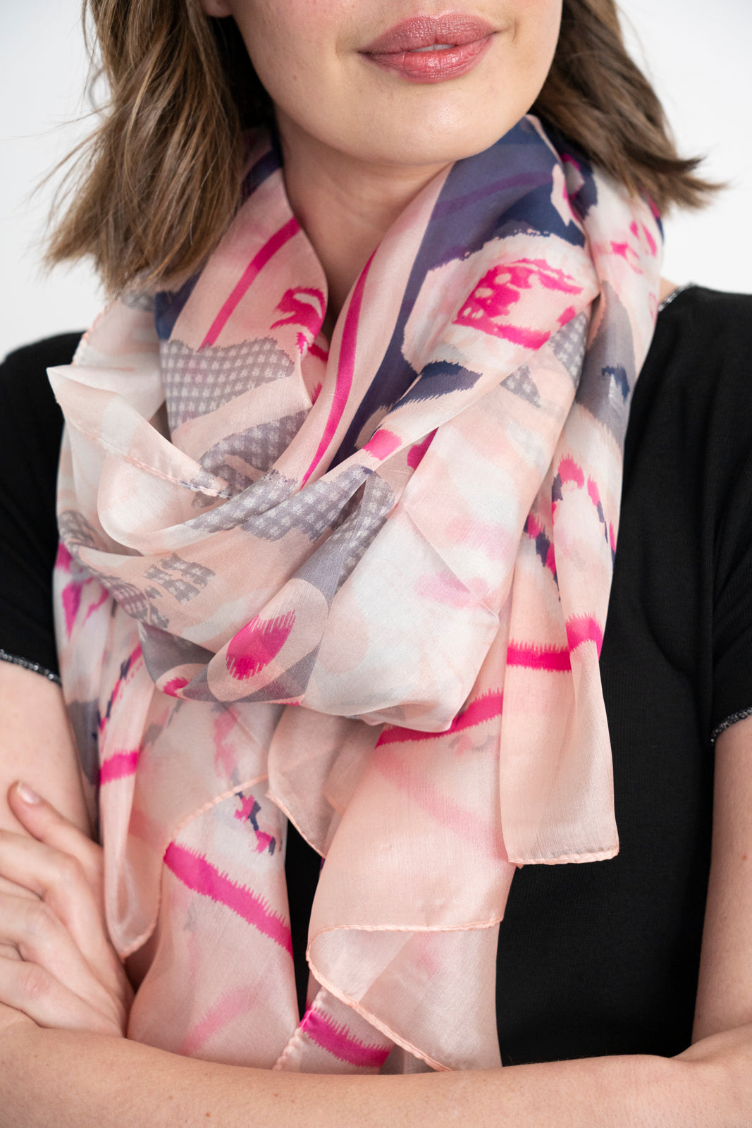 Peach Diamond Print Scarf