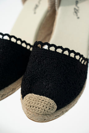 Black Crochet Espadrille