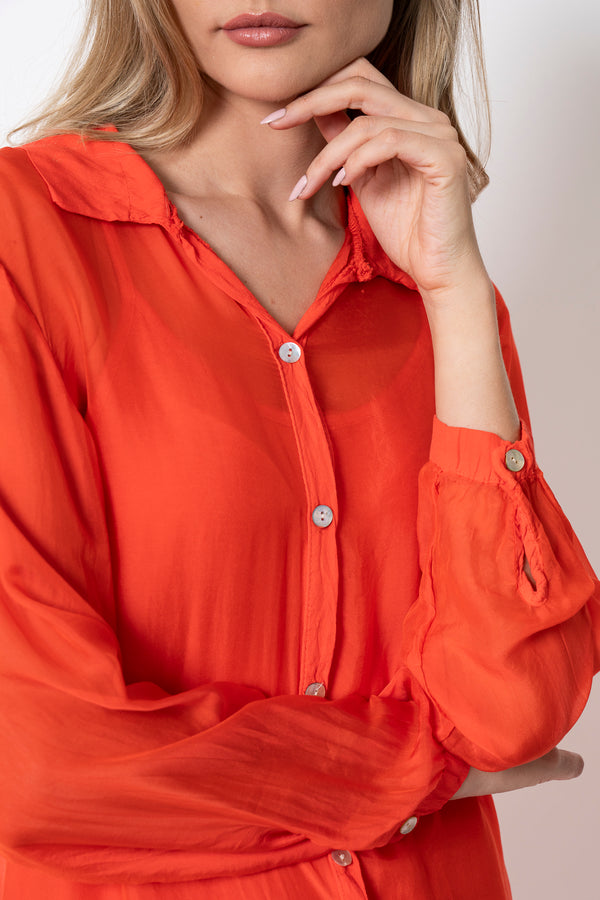 OP-2527 PEARL EMBELLISHED ORGANZA SHIRT 6 PIECES 2/S 2/M 2/L