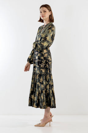Khakhi Leaf Drawcord Dress