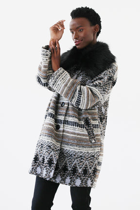Azra Coat With Faux Fur