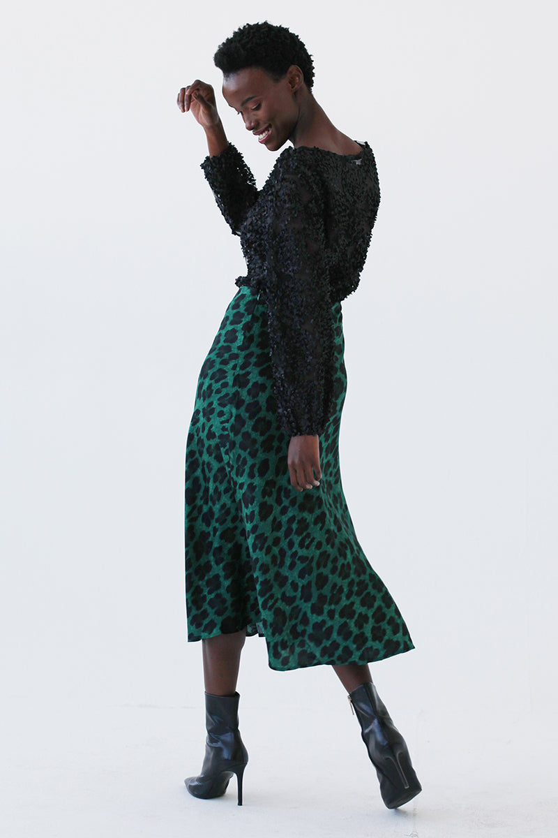 Emerald Leopard Skirt
