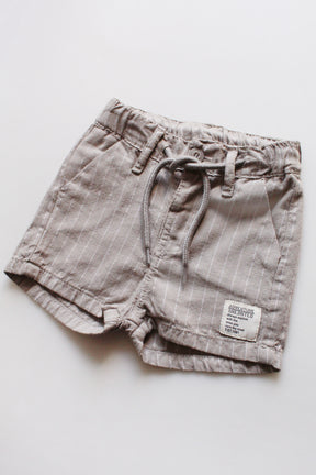 Taupe Striped Shorts