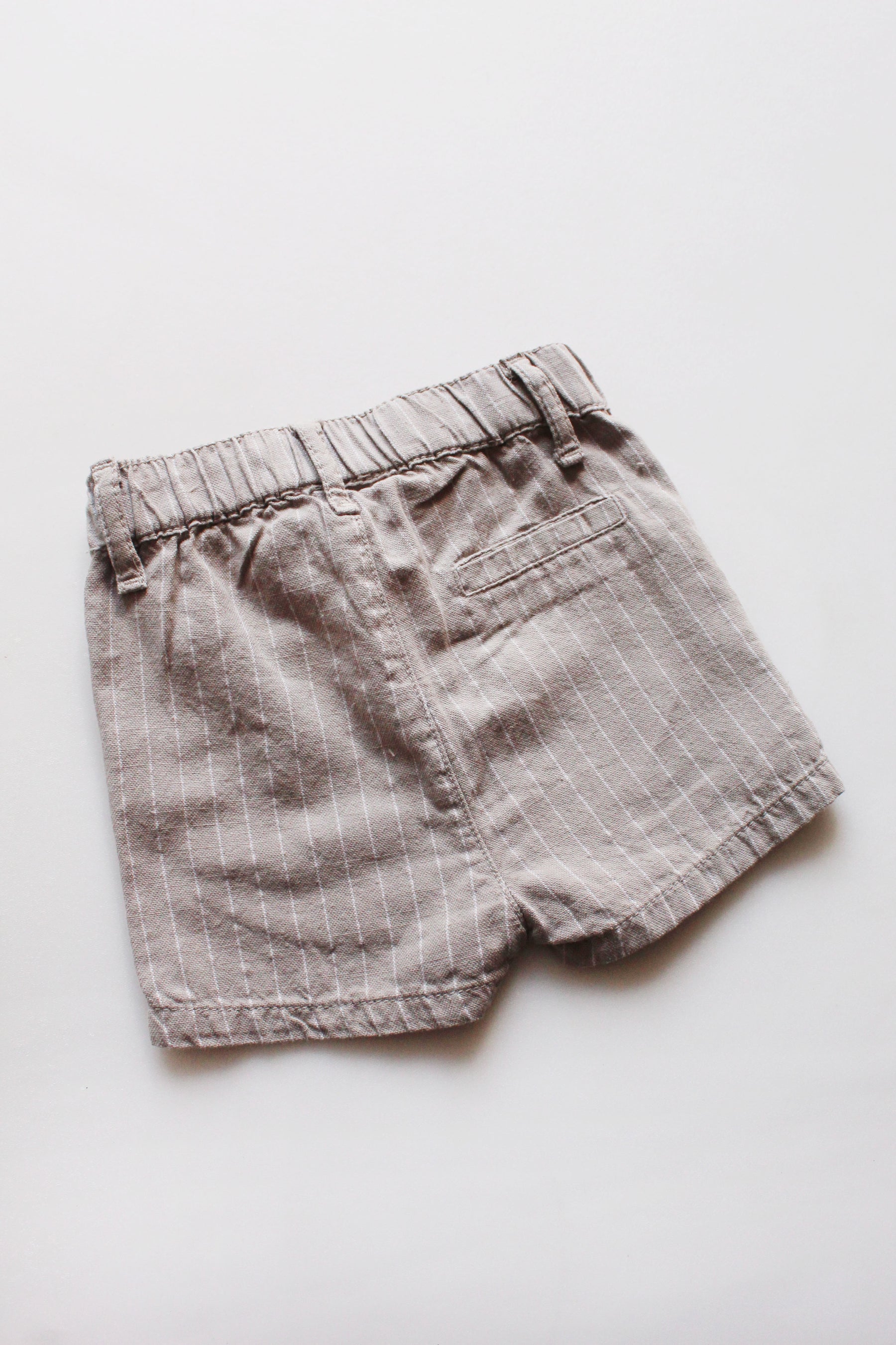 Taupe Striped Shorts