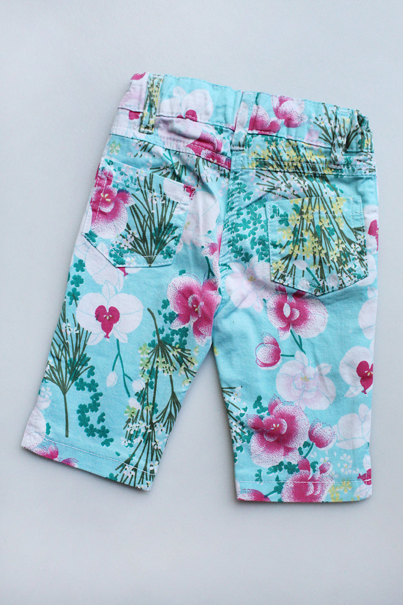 Turquoise Floral Jean