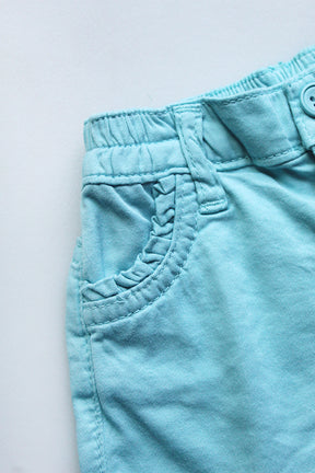Turquoise Ruffle Shorts