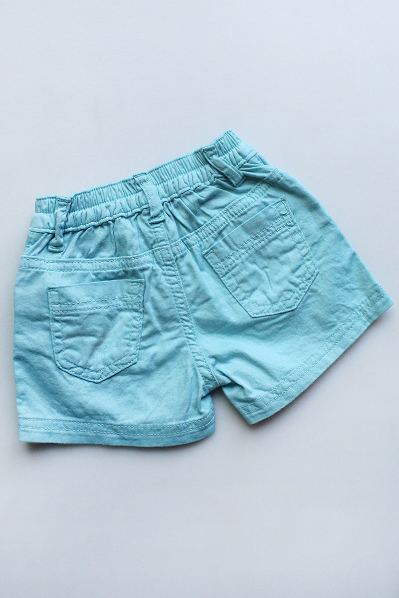 Turquoise Ruffle Shorts