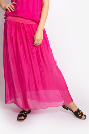 Cerise Silk Skirt