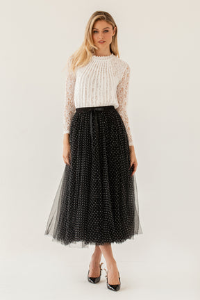 Black Spot Mesh Skirt