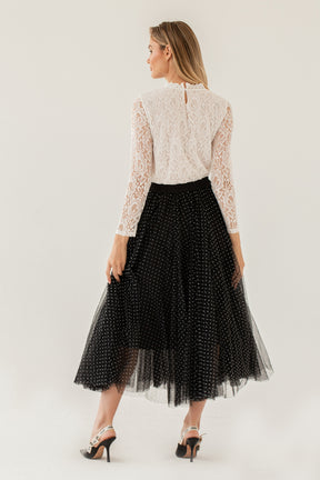 Black Spot Mesh Skirt